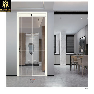Khóa chống âm thanh cửa nhọn PT cửa nhôm cửa trượt màu bạc bên ngoài