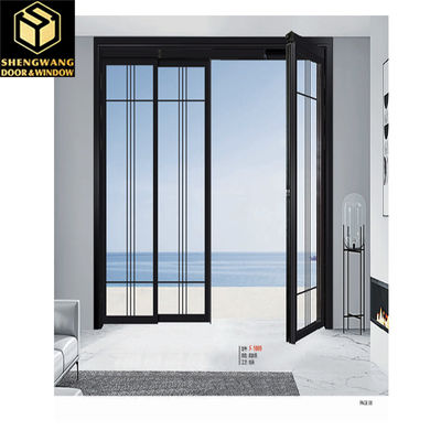Cửa nhôm hợp kim PT 2.1m kính kép Đường sân nhôm màu đen