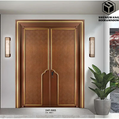 Màu nâu với chống thâm nước Cửa đồng cho nhà biệt thự Cửa trước thẩm mỹ