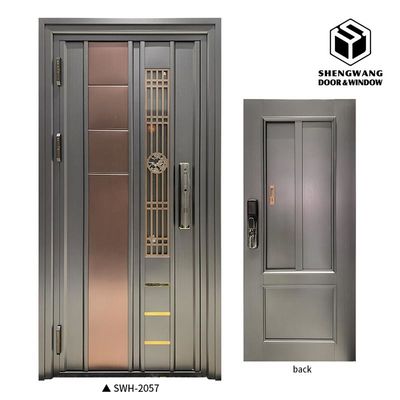 Thương mại 4 X 8 Đen cửa nội thất nhôm Fire Rated Metal Door With Finishing Panel