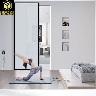 Cửa kính trượt nhôm với màu bạc và tay cầm thép không gỉ cho một cái nhìn phong cách