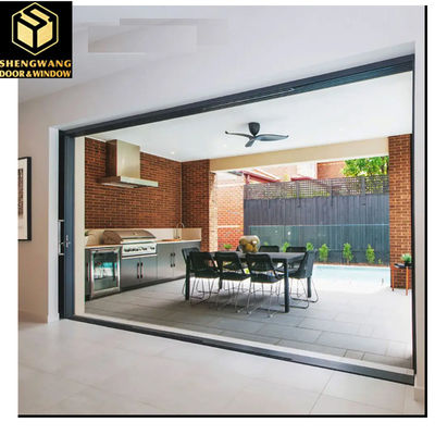 Villa đẩy kéo rèm cửa sổ tường thông minh cửa sổ nhôm khung trượt
