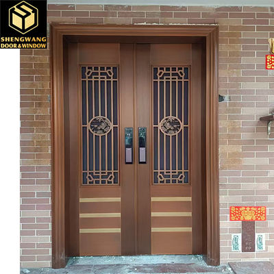Khẩu chống trộm bột phủ kết thúc Modern nhôm cửa ra vào thương mại màu xám