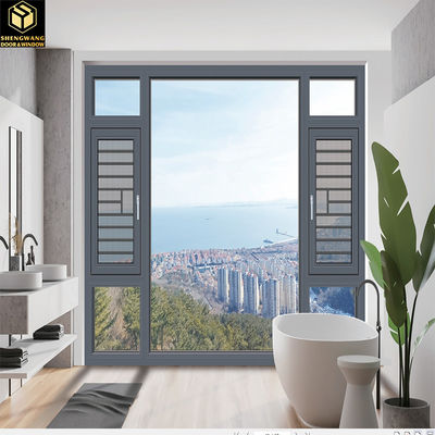 Bột phủ nhôm trượt cửa sổ lắc Đen trượt lên cửa sổ nhôm
