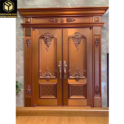 Luxury Front Stainless Steel Garden Gate Kháng oxy hóa Hạt nhôm Swing Door